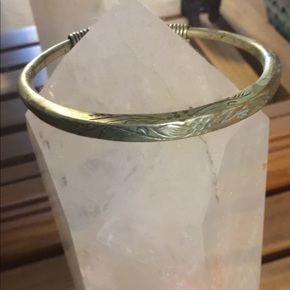 Vintage Brass Bohemian Bangle Bracelet